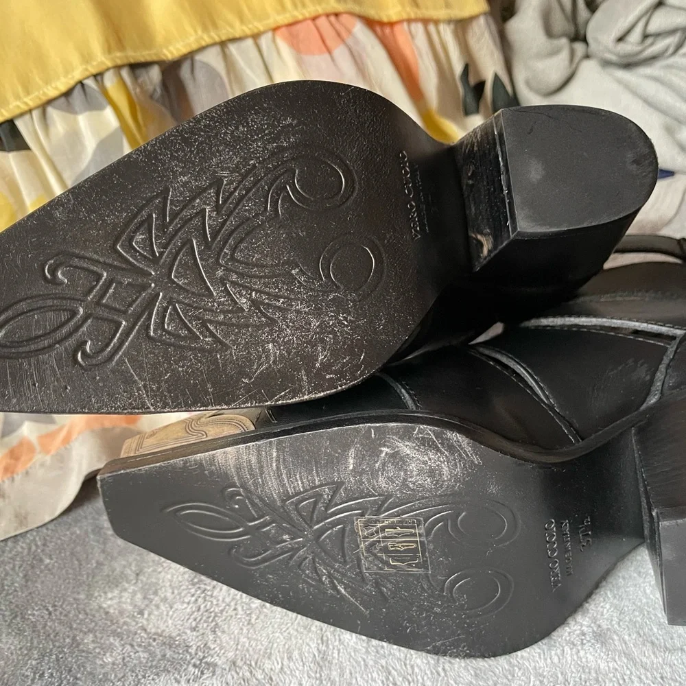 71/2 Free people ,Elegant Black Leather Women's Boots - Picture 13 of 17